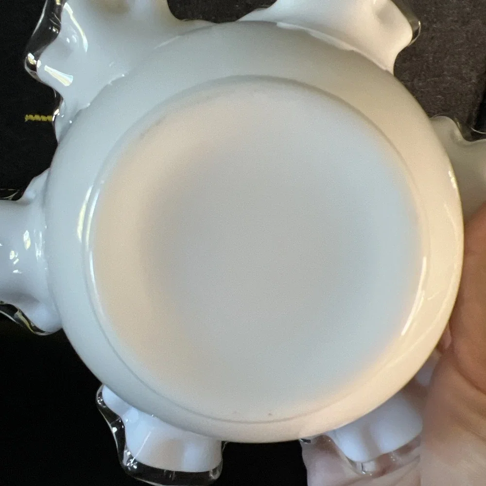 Fenton Silver‎ Crest Milk Glass 7